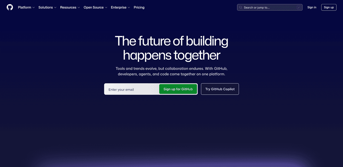 GitHub 官网首页