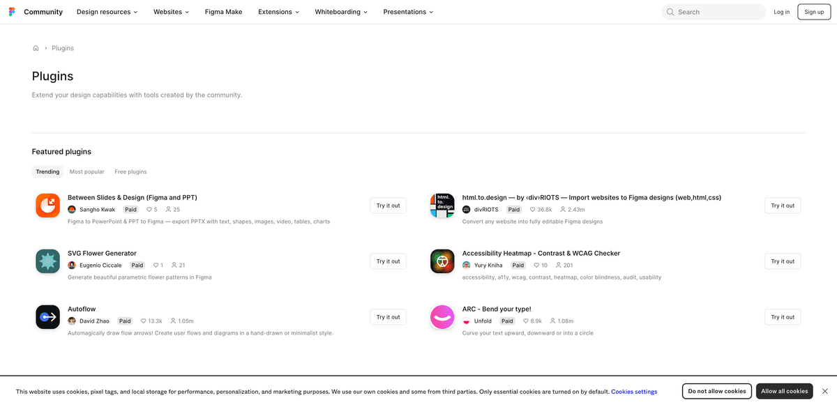 Figma Community Plugins 页面