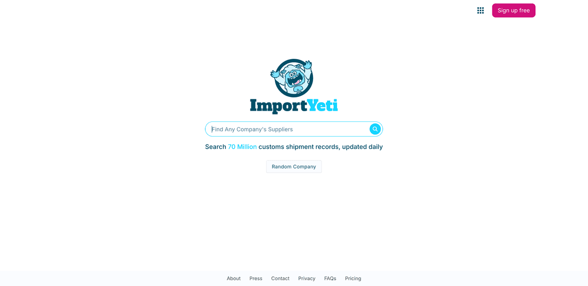 ImportYeti 官网首页