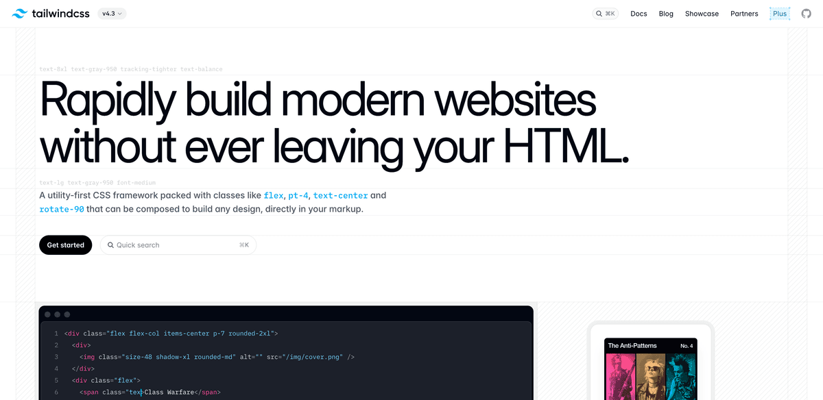 Tailwind CSS 官网首页